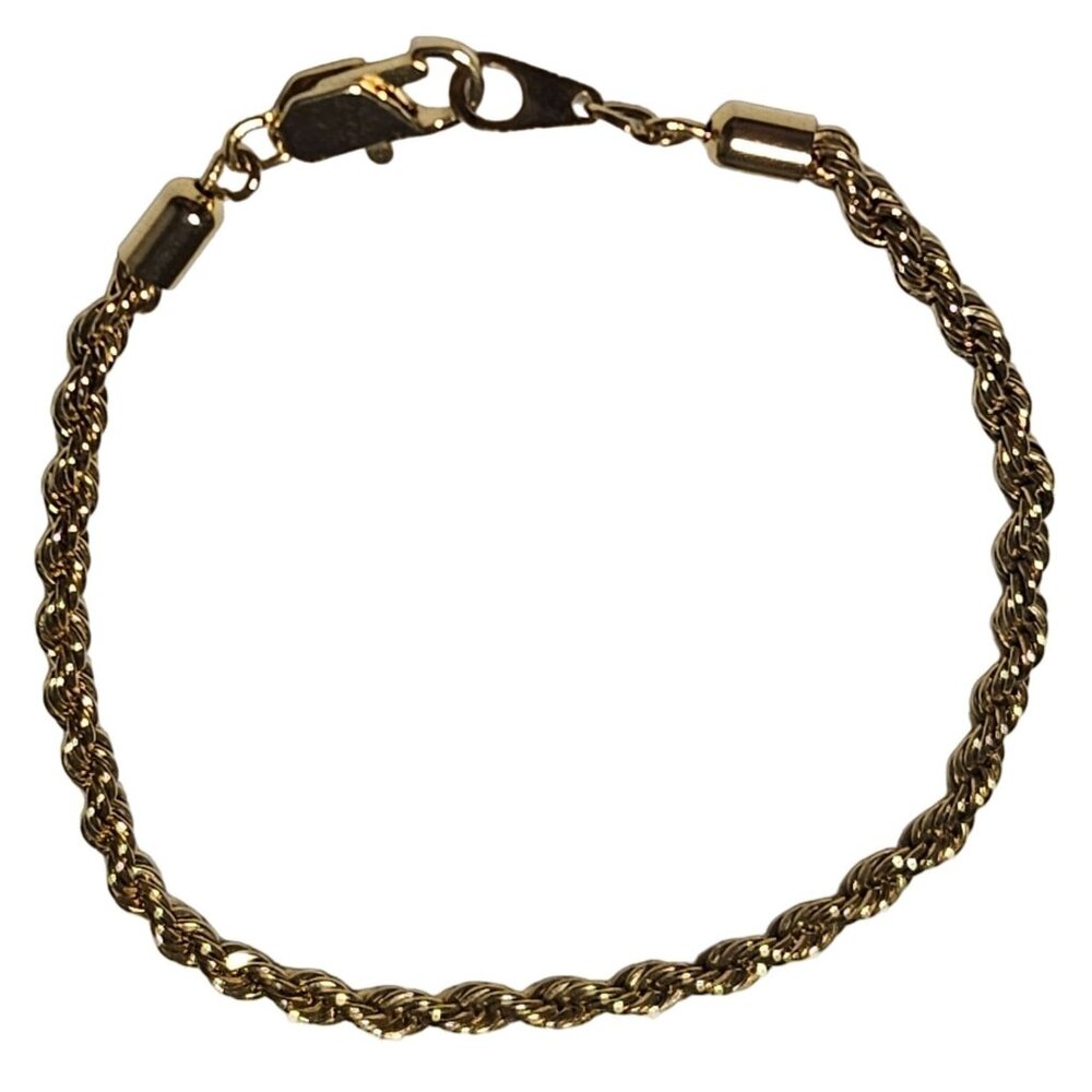 Elegant Gold Tone Rope Chain Chunky Bracelet Classic Minimalist Fashion Jewelry